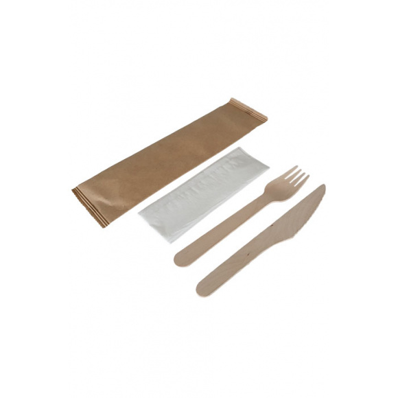 Kit Couverts 3 en 1 bois - SML Food Plastic