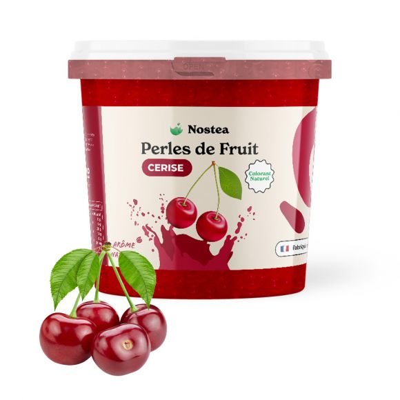 NOSTEA - PERLES DE FRUIT SAVEUR CERISE COLORANTS NATURELS SEAU 3.2KG