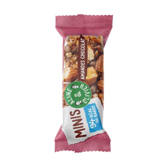 ALINE ET OLIVIER - MINI SNACK AMANDES CHOCOLAT BARRE 18G x36