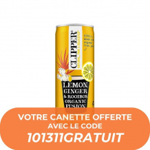 CLIPPER - INFUSION GLACE CITRON GINGEMBRE ROOIBOS CANETTE 250ML x12 BIO
