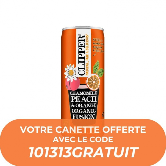 CLIPPER - INFUSION GLACE CAMOMILLE PECHE ORANGE CANETTE 250ML x12 BIO