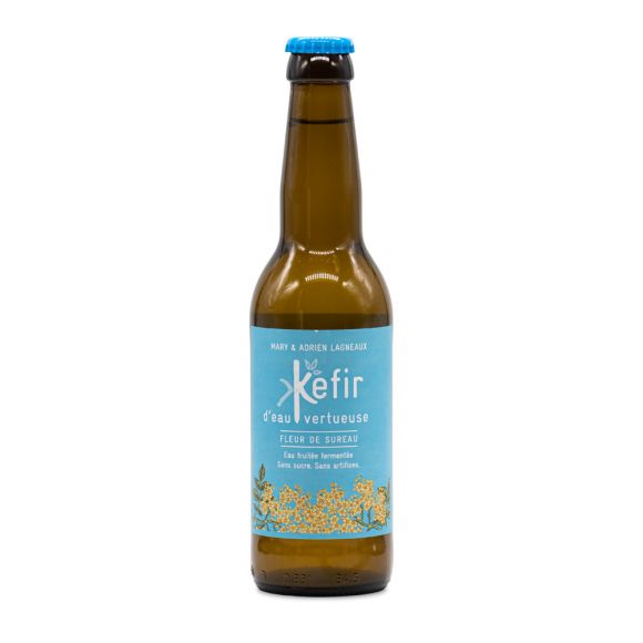 KEFIR EAU VERTUEUSE - FLEUR DE SUREAU BOUTEILLE VERRE 330ML x12 BIO