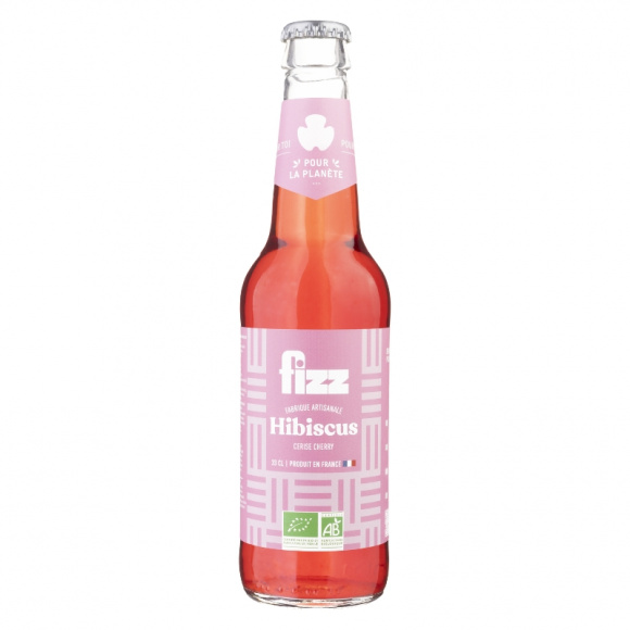 FIZZ - CERISE HIBISCUS BOUTEILLE VERRE 330ML x12 BIO