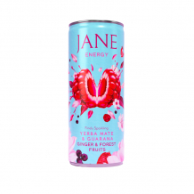 JANE - ENERGY BOISSON PETILLANTE GINGEMBRE FRUITS ROUGES CANETTE 250ML x24