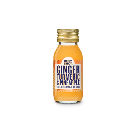 HOLYSHOT - SHOT JUS GINGER TURMERIC PINEAPPLE BOUTEILLE VERRE 60ML x12 BIO