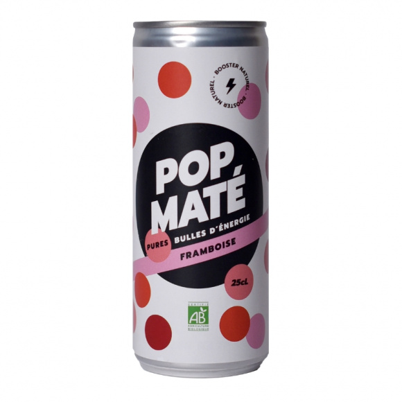 POP MATE - MATE FRAMBOISE CANETTE 250ML X24 BIO