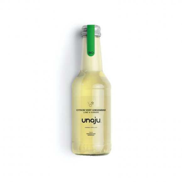 UNAJU - BOISSON PETILLANTE CITRON VERT GINGEMBRE 250ML x12 BIO